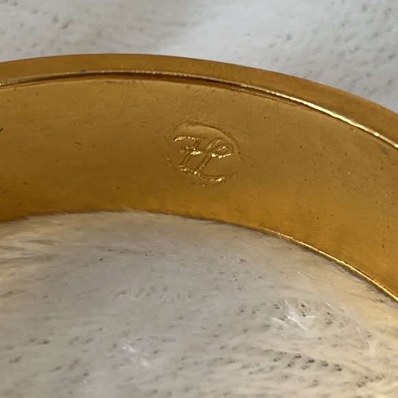Vintage Karl Lagerfeld gold and enamel bangle - Picture 4 of 6